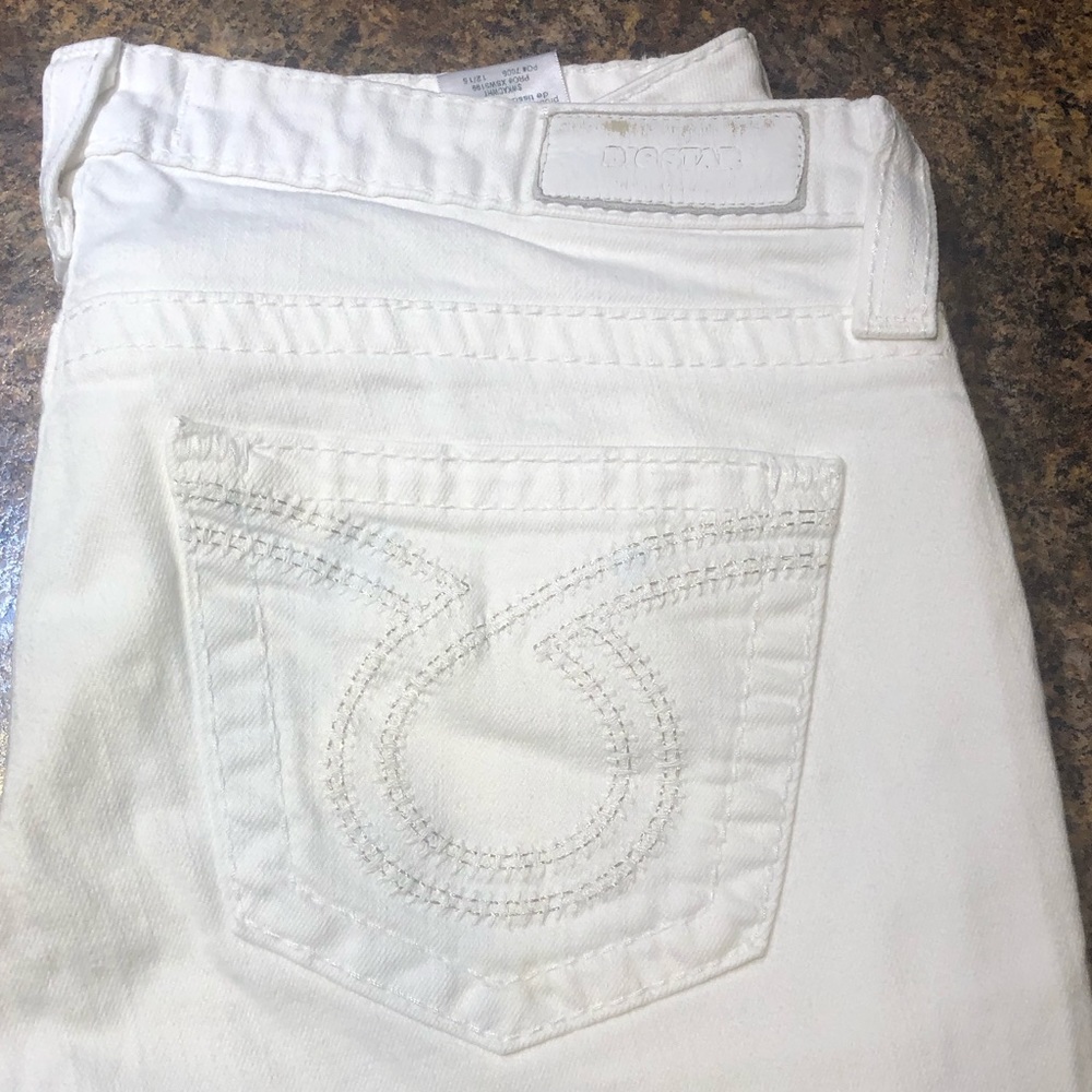 White Big Star Straight Jeans